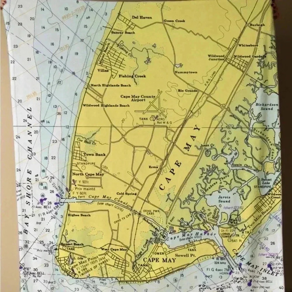 CAPE May Chart Blanket Blanket Like New 50% Cotton 50% Polyester New Jersey 🥰 - Picture 3 of 6